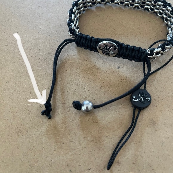 Joseph Nogucci Black Cord and Metal Drawstring Bracelet - Picture 4 of 6